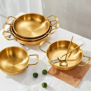 Deluxe Golden Stainless Steel Ramen Pot