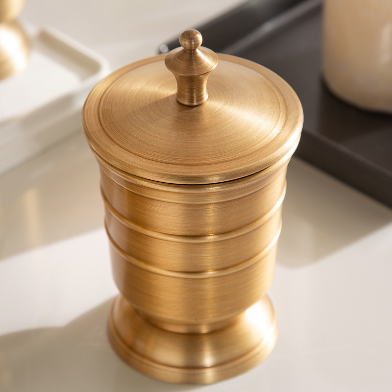 American Copper Bathroom Kit Toiletry Set Toothbrush Cup Holder Mouthwash Cup Hand Sanitizer Bottle Soap Box - Image 3