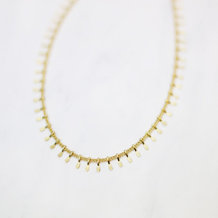 Minimalist embossed copper necklace - Image 2
