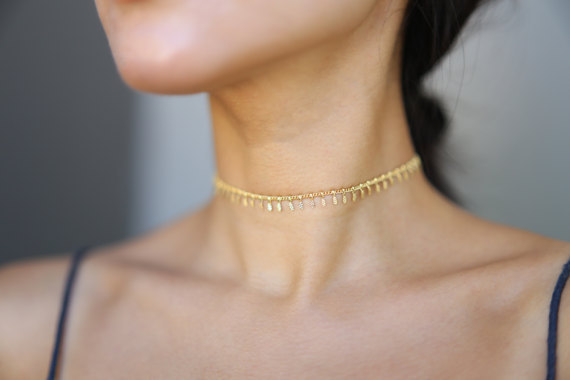 Minimalist embossed copper necklace - Image 4