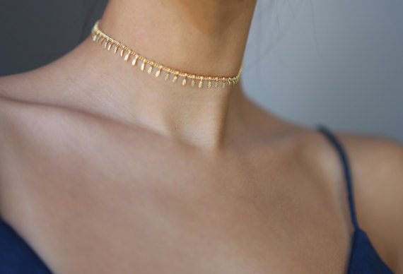 Minimalist embossed copper necklace - Image 3