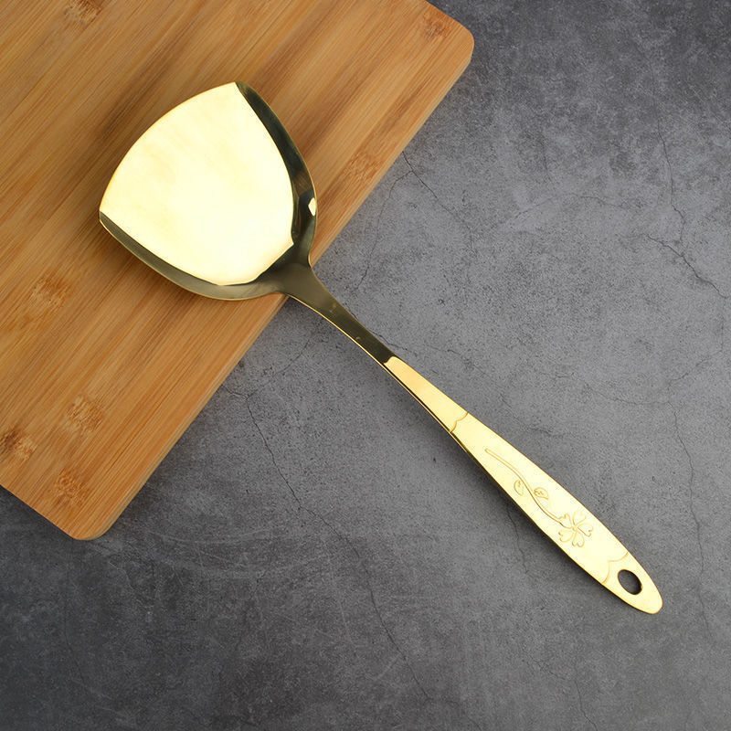 Copper Spoon Kitchen Utensils Set Copper Spatula Copper Soup Spoon Copper Colander Copper Frying Spatula Full Set - Image 7