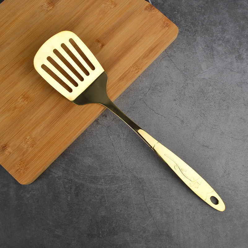 Copper Spoon Kitchen Utensils Set Copper Spatula Copper Soup Spoon Copper Colander Copper Frying Spatula Full Set - Image 4