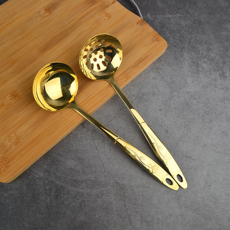 Copper Spoon Kitchen Utensils Set Copper Spatula Copper Soup Spoon Copper Colander Copper Frying Spatula Full Set - Image 10
