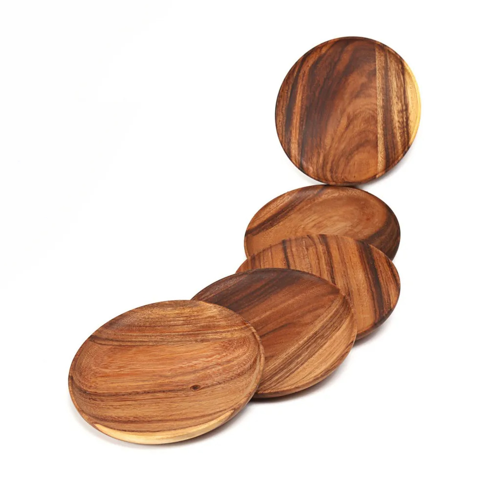 Solid Wood Round Dishes - Image 5