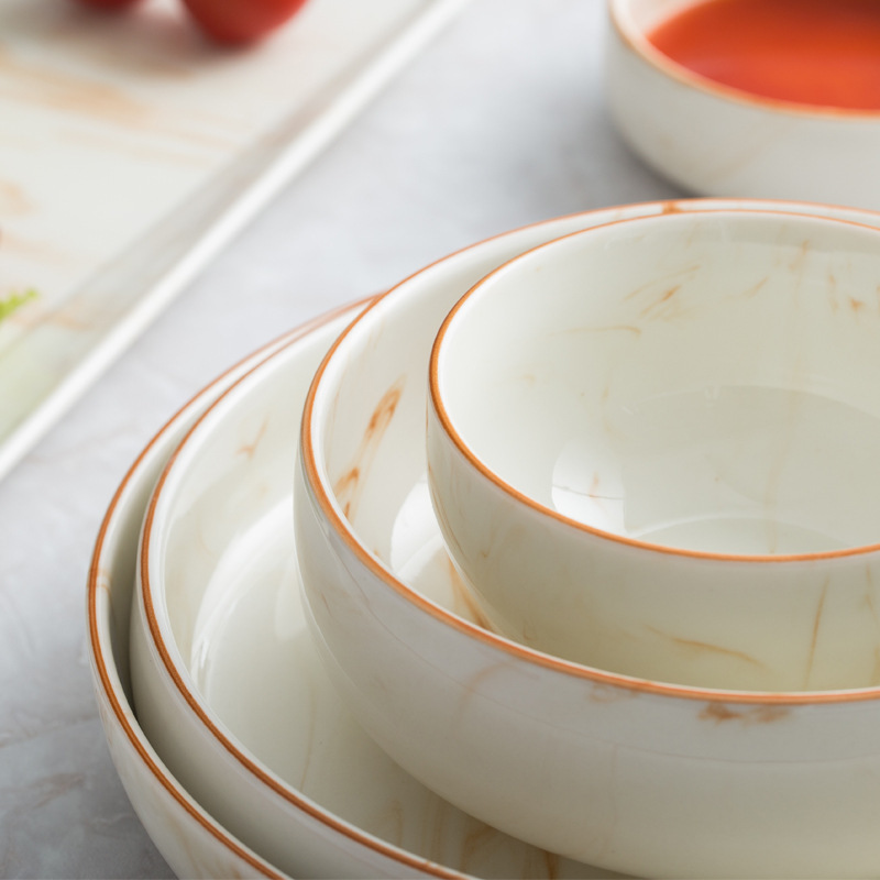 Marbled Ceramic Bowls And Dishes - Image 6