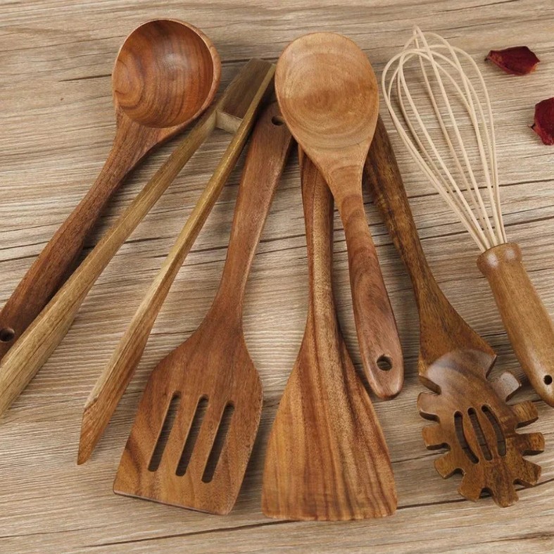 Premium Wooden Cooking Utensils 7 Sets - Image 3
