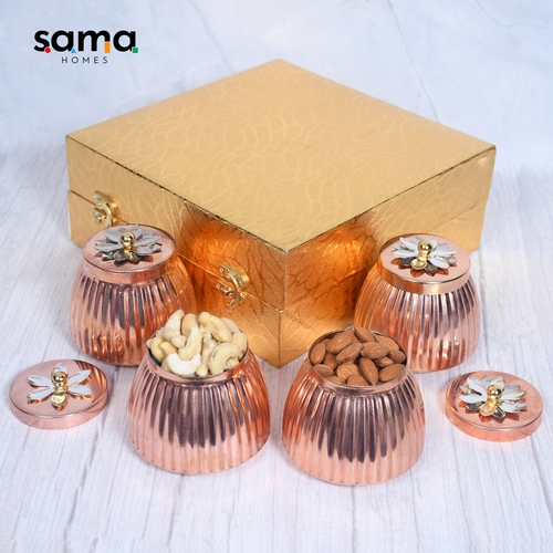 Copper-Dry-Fruit-Pot-Gifting-Box-Set-of-4-and-2