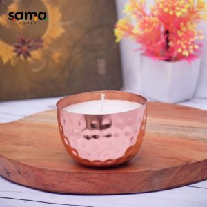 Copper-Finish-Hammered-Designed-Votive-with-Soy-Wax-Candle-French