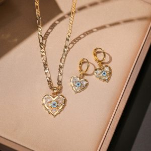 Fashion-Jewelry-Personality-Copper-Plated-Real-Gold-Heart-shaped