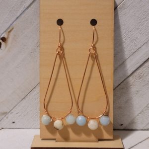 Handmade-Copper-Tear-Drop-Amazonite-Earrings-Natural-Gemstone-Dangle