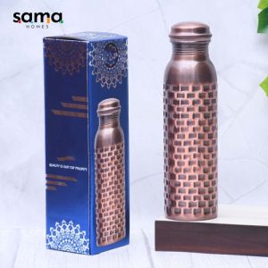 Pure-Copper-Water-Bottle-Antique-Brick-Design-Capacity-1000ML