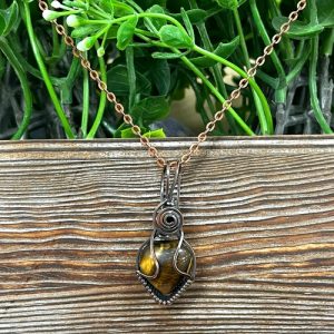 Small-Tigers-Eye-Gemstone-Wire-Wrapped-Pendant-Heart-Shaped