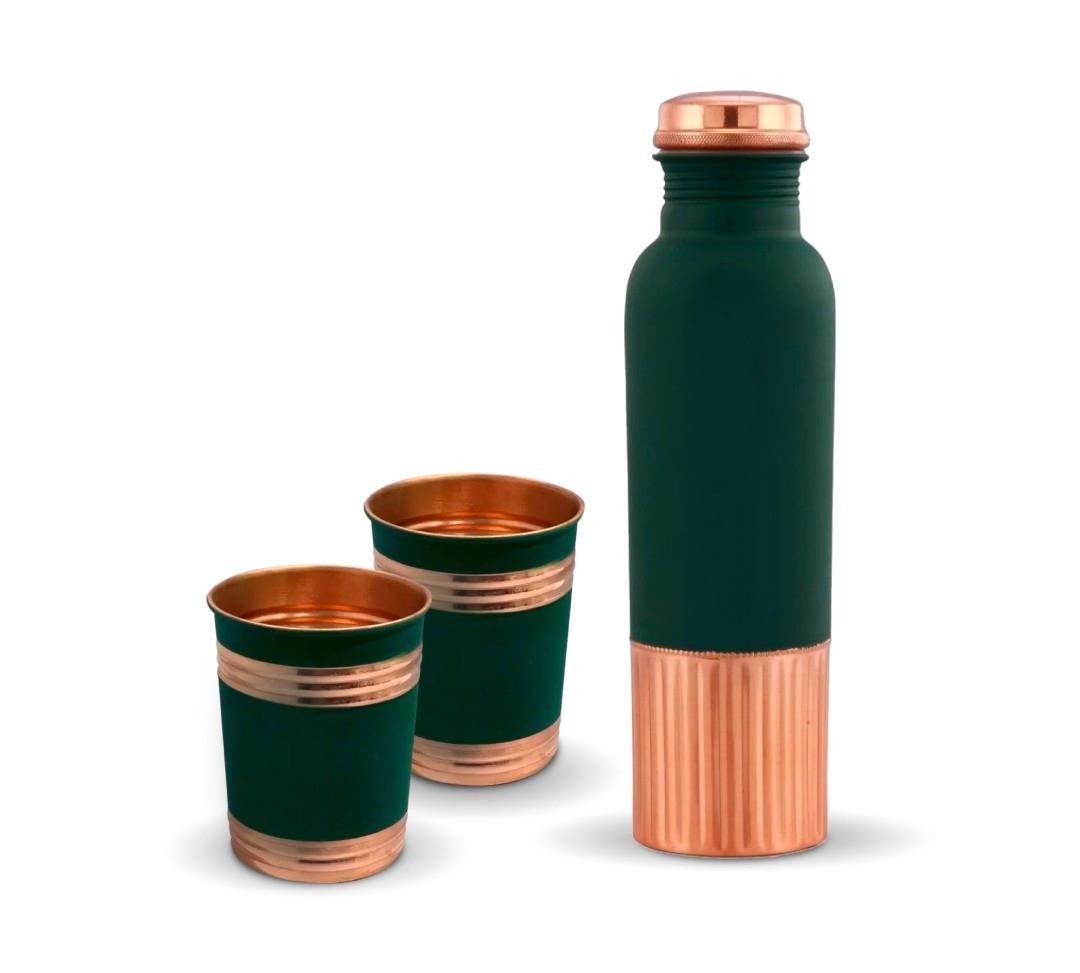 Copper Water Bottle 100% Pure Copper with Ayurvedic Benefits Handcrafted