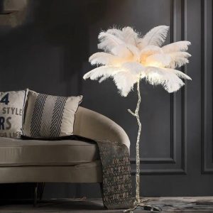 Feather Copper Floor Lamp