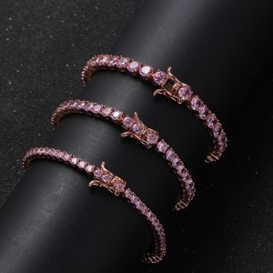 Single Row Copper Inlaid Zircon Bracelet