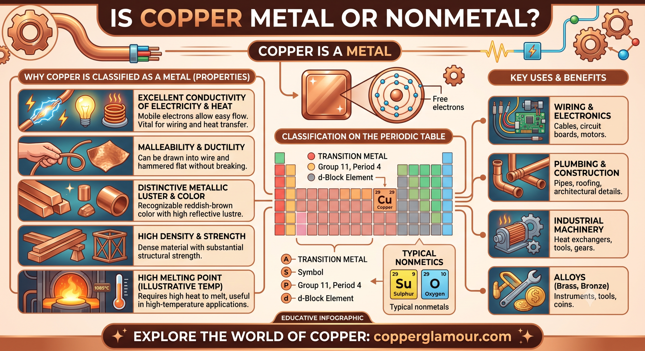 is copper metal or nonmetal